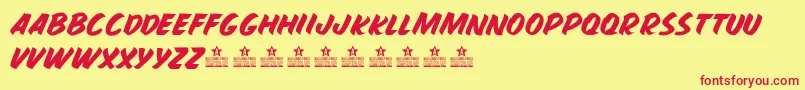 PropagandaSightPersonalUse Font – Red Fonts on Yellow Background