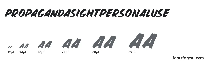 PropagandaSightPersonalUse Font Sizes