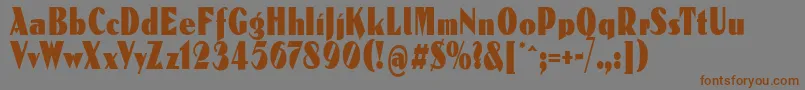 Weitere Informationen zur Reclamare-Schriftart Reclamare-Schriftart – Braune Schriften auf grauem Hintergrund