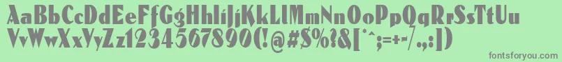 Weitere Informationen zur Reclamare-Schriftart Reclamare-Schriftart – Graue Schriften auf grünem Hintergrund