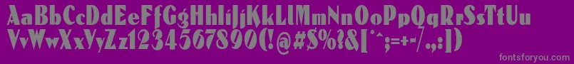 Weitere Informationen zur Reclamare-Schriftart Reclamare-Schriftart – Graue Schriften auf violettem Hintergrund