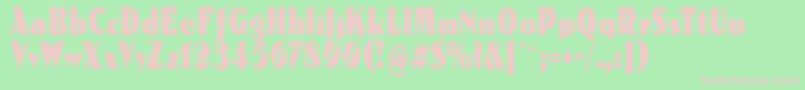 フォントReclamare – 緑の背景にピンクのフォント