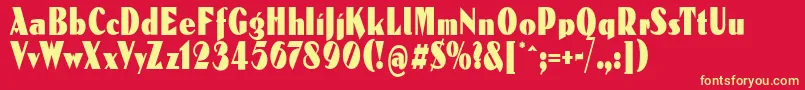 Reclamare Font – Yellow Fonts on Red Background