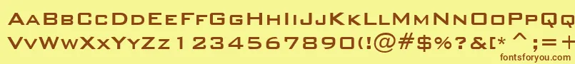 BankGothicMediumBt-fontti – ruskeat fontit keltaisella taustalla