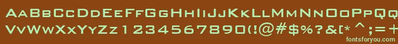 Czcionka BankGothicMediumBt – zielone czcionki na brązowym tle