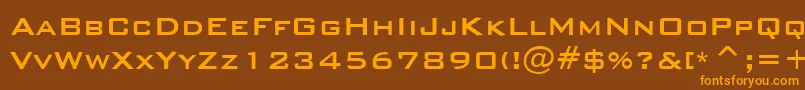 Więcej informacji o czcionce BankGothicMediumBt Czcionka BankGothicMediumBt – pomarańczowe czcionki na brązowym tle