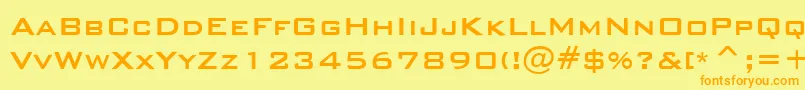 フォントBankGothicMediumBt – オレンジの文字が黄色の背景にあります。