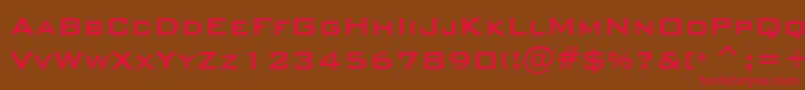 フォントBankGothicMediumBt – 赤い文字が茶色の背景にあります。