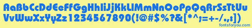 DynameBlackSsiExtraBold Font – Blue Fonts on Yellow Background