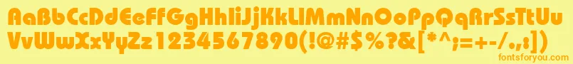 DynameBlackSsiExtraBold Font – Orange Fonts on Yellow Background