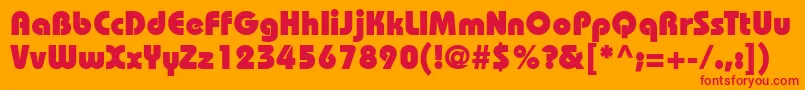 DynameBlackSsiExtraBold Font – Red Fonts on Orange Background