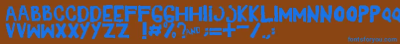 フォントYes – 茶色の背景に青い文字