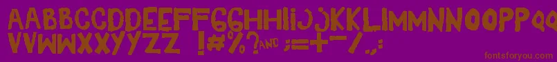Yes-Schriftart – Braune Schriften auf violettem Hintergrund