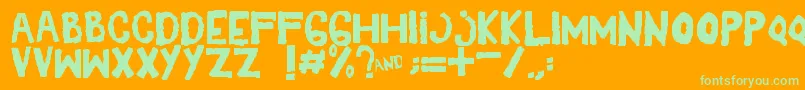 Yes Font – Green Fonts on Orange Background