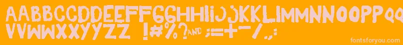 Yes-Schriftart – Rosa Schriften auf orangefarbenem Hintergrund