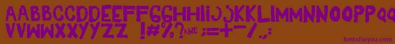 Yes Font – Purple Fonts on Brown Background