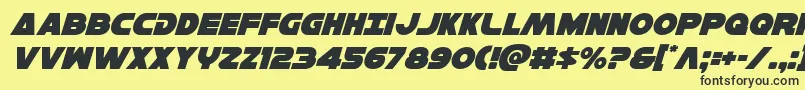 Hansolov3ital Font – Black Fonts on Yellow Background