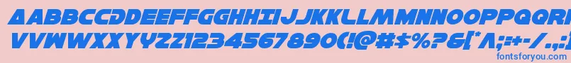 Hansolov3ital Font – Blue Fonts on Pink Background