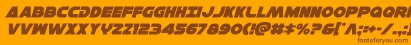 Fonte Hansolov3ital – fontes marrons em um fundo laranja