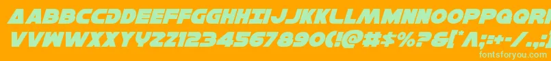 Hansolov3ital Font – Green Fonts on Orange Background