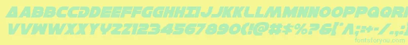 Hansolov3ital Font – Green Fonts on Yellow Background