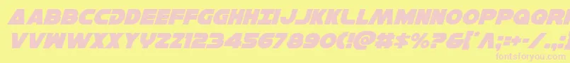 Hansolov3ital Font – Pink Fonts on Yellow Background