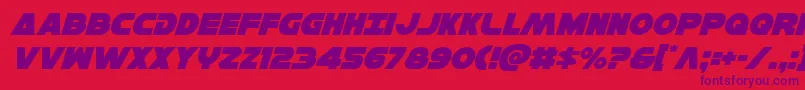 フォントHansolov3ital – 赤い背景に紫のフォント