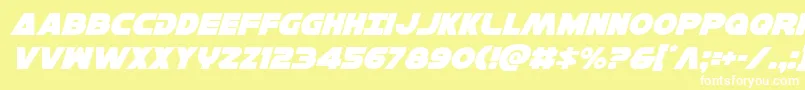 Hansolov3ital-Schriftart – Weiße Schriften auf gelbem Hintergrund