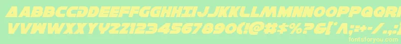 Hansolov3ital Font – Yellow Fonts on Green Background