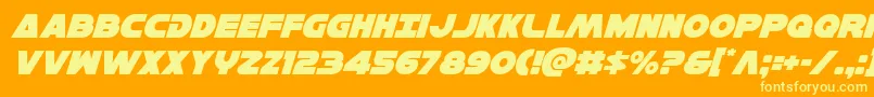 Hansolov3ital Font – Yellow Fonts on Orange Background