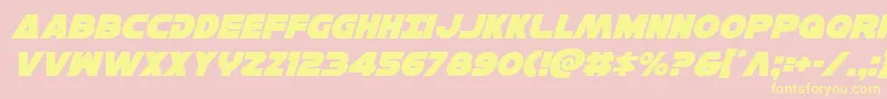 Hansolov3ital Font – Yellow Fonts on Pink Background