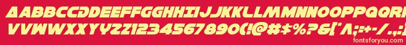 Hansolov3ital Font – Yellow Fonts on Red Background