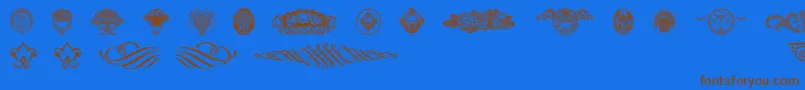Lisätietoja Wieynkfrakturvignetten-fontista Wieynkfrakturvignetten-fontti – ruskeat fontit sinisellä taustalla
