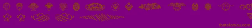 Czcionka Wieynkfrakturvignetten – brązowe czcionki na fioletowym tle