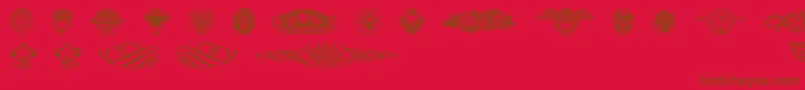 Czcionka Wieynkfrakturvignetten – brązowe czcionki na czerwonym tle