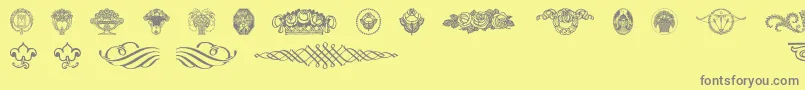 Czcionka Wieynkfrakturvignetten – szare czcionki na żółtym tle