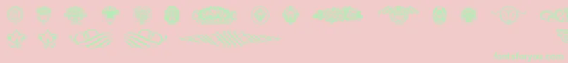 Wieynkfrakturvignetten-Schriftart – Grüne Schriften auf rosa Hintergrund