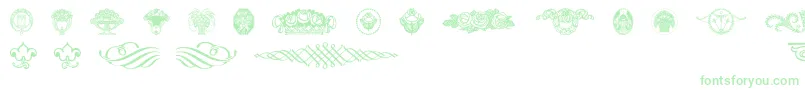 Wieynkfrakturvignetten-fontti – vihreät fontit valkoisella taustalla