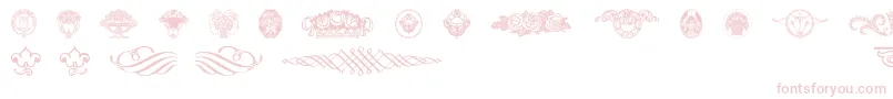 フォントWieynkfrakturvignetten – 白い背景にピンクのフォント