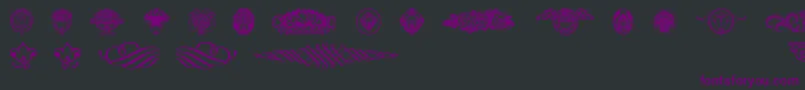 Czcionka Wieynkfrakturvignetten – fioletowe czcionki na czarnym tle