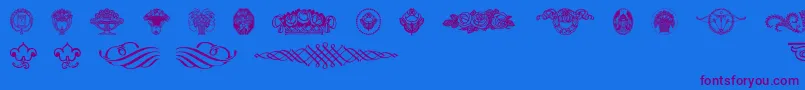 Wieynkfrakturvignetten-Schriftart – Violette Schriften auf blauem Hintergrund