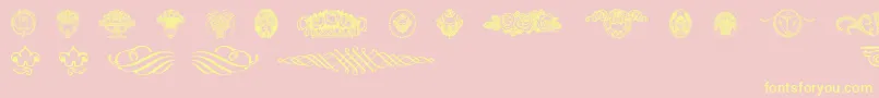 Wieynkfrakturvignetten-fontti – keltaiset fontit vaaleanpunaisella taustalla