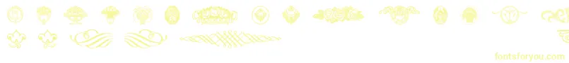 Czcionka Wieynkfrakturvignetten – żółte czcionki na białym tle