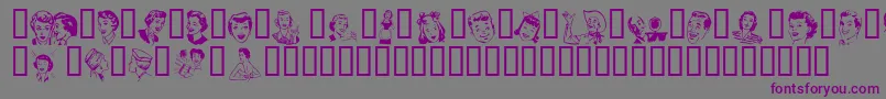 フォントRetroBatsOne – 紫色のフォント、灰色の背景