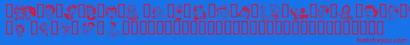 RetroBatsOne Font – Red Fonts on Blue Background