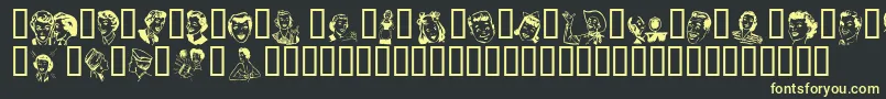 フォントRetroBatsOne – 黒い背景に黄色の文字