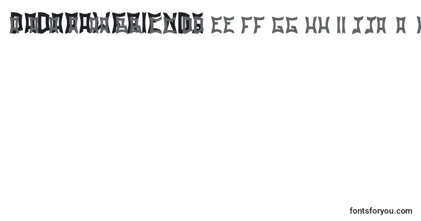 Czcionka DadapawFriends – alfabet, cyfry, specjalne znaki