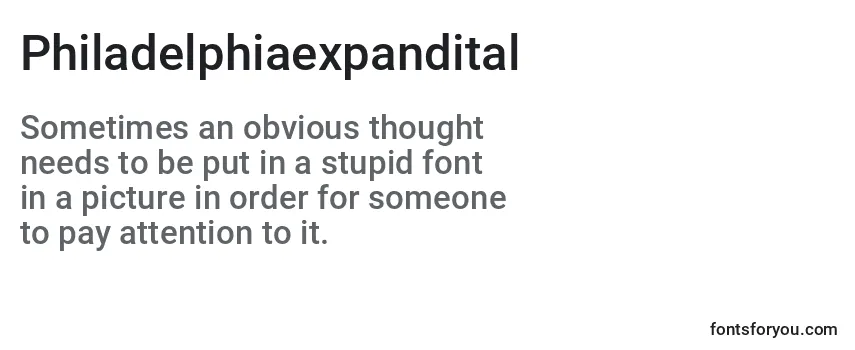 Review of the Philadelphiaexpandital Font
