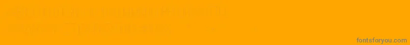 OstrichSansDashedMedium-Schriftart – Graue Schriften auf orangefarbenem Hintergrund