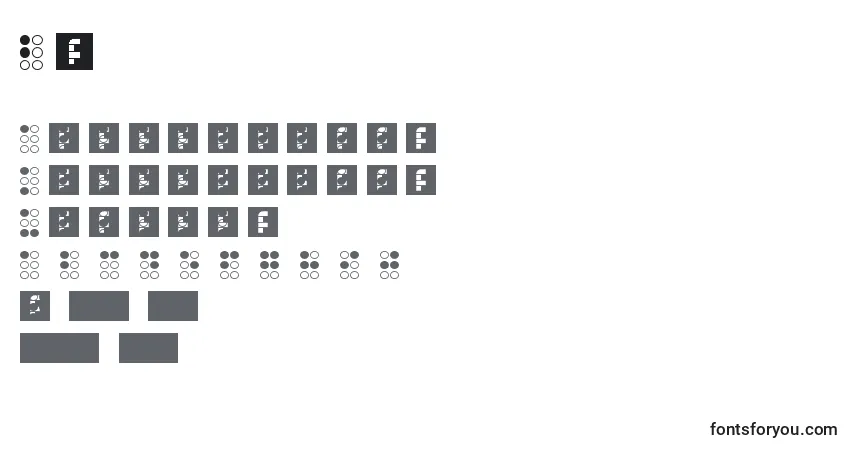A fonte Braillefont – alfabeto, números, caracteres especiais